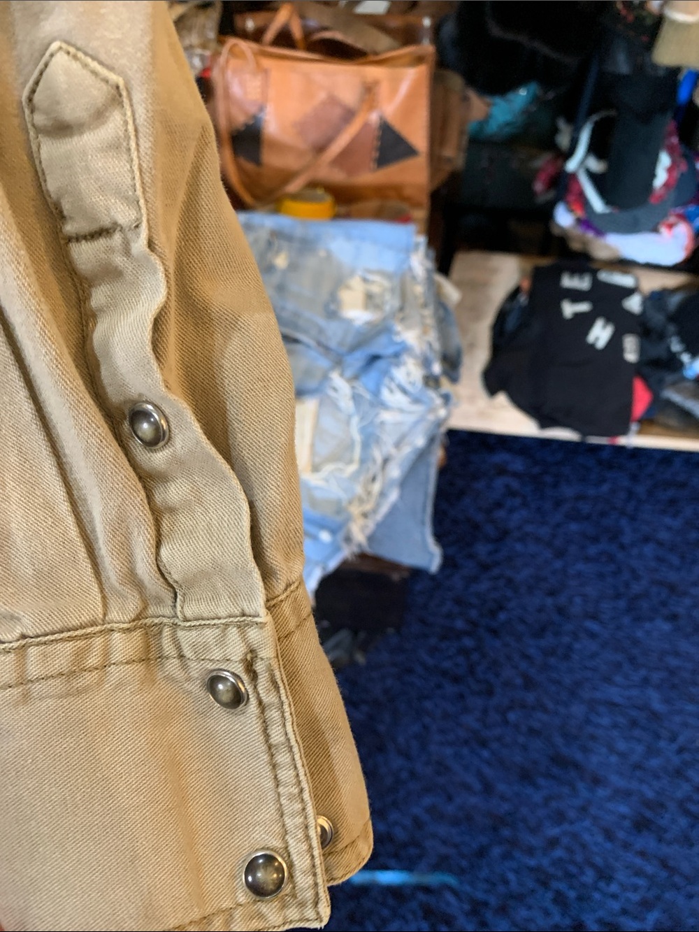 Men's Roper Gray Pearlsnap Button-Front Work Shirt Jacket - Picture 7 of 11